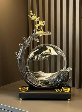 创意风生水起流沙画摆件轻奢高档客厅家居电视柜酒柜高级感装饰品