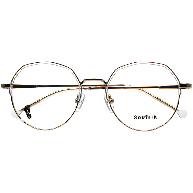 suofeia50码TR90透明水晶半框素颜气质减龄显瘦白近视眼镜不规则 - 图3