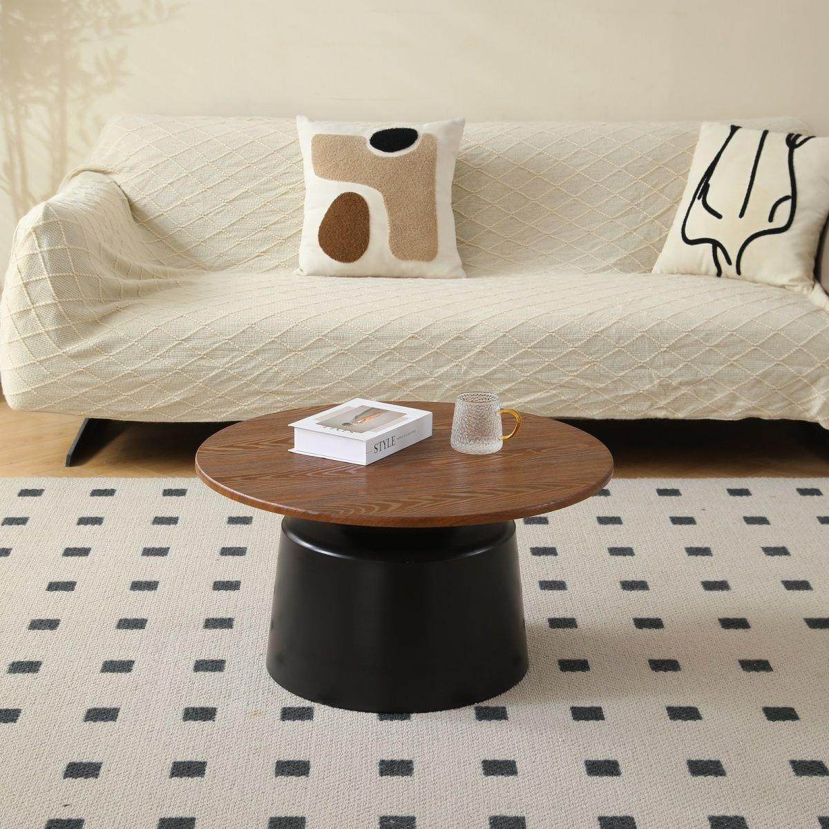 拉车套罩奶油风北欧公寓茶几客厅家用小户型简约民宿茶几马提尼圆,淘宝优惠券,粉丝福利购,淘宝优惠卷