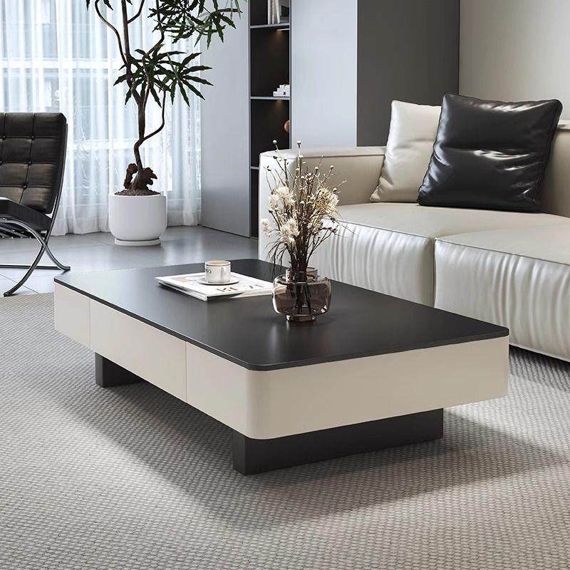 拉车套罩意式轻奢黑色长方形岩板茶几小户型组合高级客厅家用简约,淘宝优惠券,粉丝福利购,淘宝优惠卷