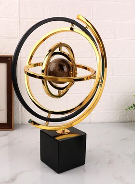 摆件客厅轻奢装饰品酒柜r地球仪桌面家居玄关办公室大理石电视柜