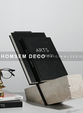 简约现代b金属大理石杂志书架摆件软装饰品样板间家居客厅书房摆