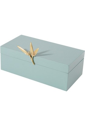 极速新古典竹叶扣烤漆首饰收纳盒摆件样板间床头柜U家居软装装饰