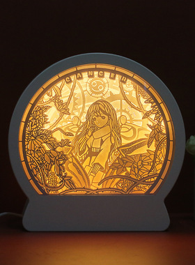 极速浪漫十二星座l纸雕灯创意送女友生日情人节礼物床头小夜灯摆