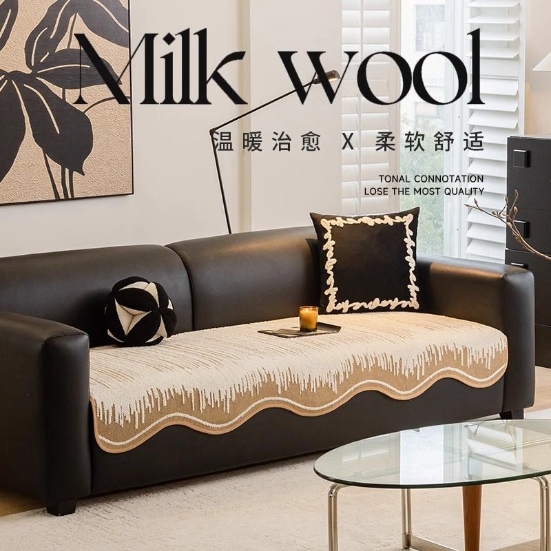 2025四季新款沙发垫高级感雪尼尔盖布巾防猫抓直排防滑坐垫子套罩