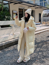 Ailei Womens dress Nagas down to womens knees 2023 New thickened loose ultra-long couples winter coats