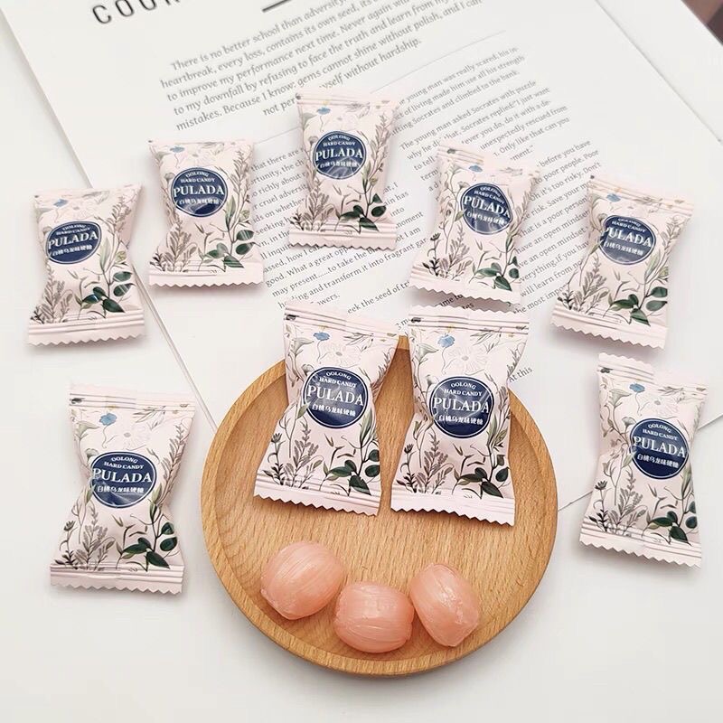 英国PULADA糖果白桃乌龙果汁味硬糖青提乌龙味喜糖婚糖休闲小零食 - 图1