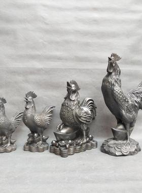 铁器公鸡摆件铸铁元宝财字生肖家居门庭客厅玄关铁公鸡工艺礼品摆
