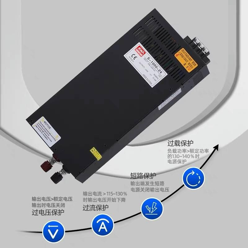 明纬大功率开关电源S-600W-24V25A变压器48v直流1000W2000W3000W - 图0