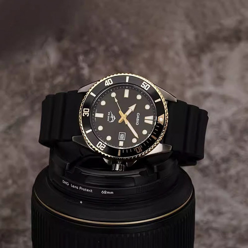 剑鱼水鬼海洋之心枪鱼比尔盖茨同款防水卡西欧手表男MDV-106G-1A - 图1