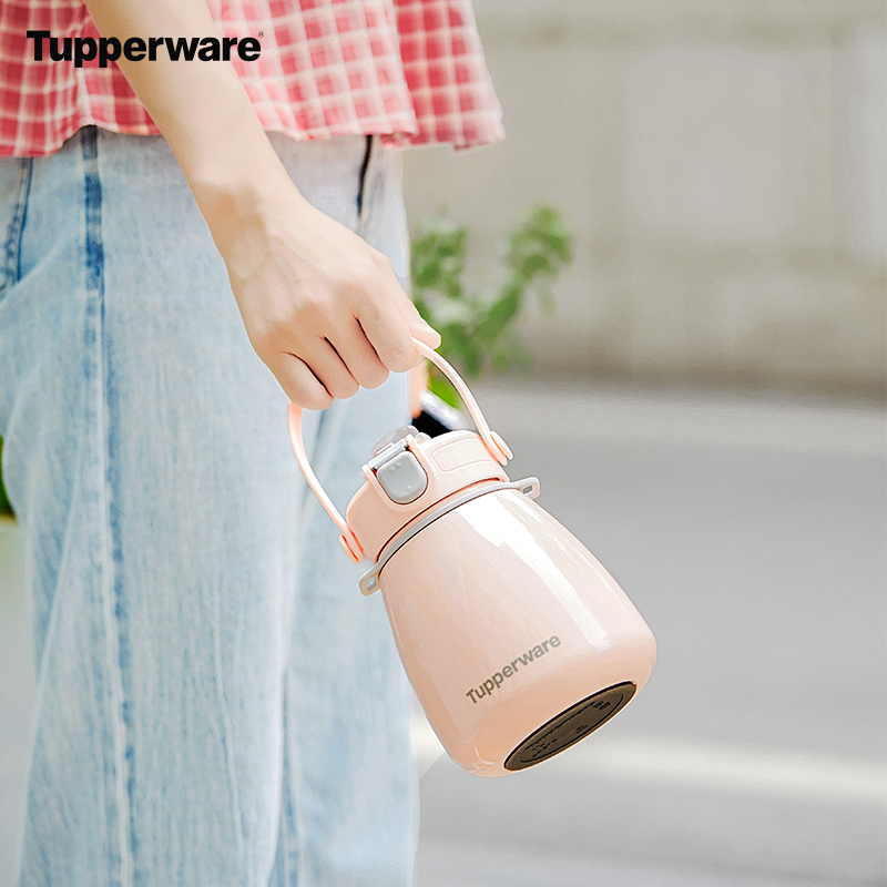 特百惠官方1L大容量胖肚肚大肚保温杯子水杯女生高颜值不锈钢