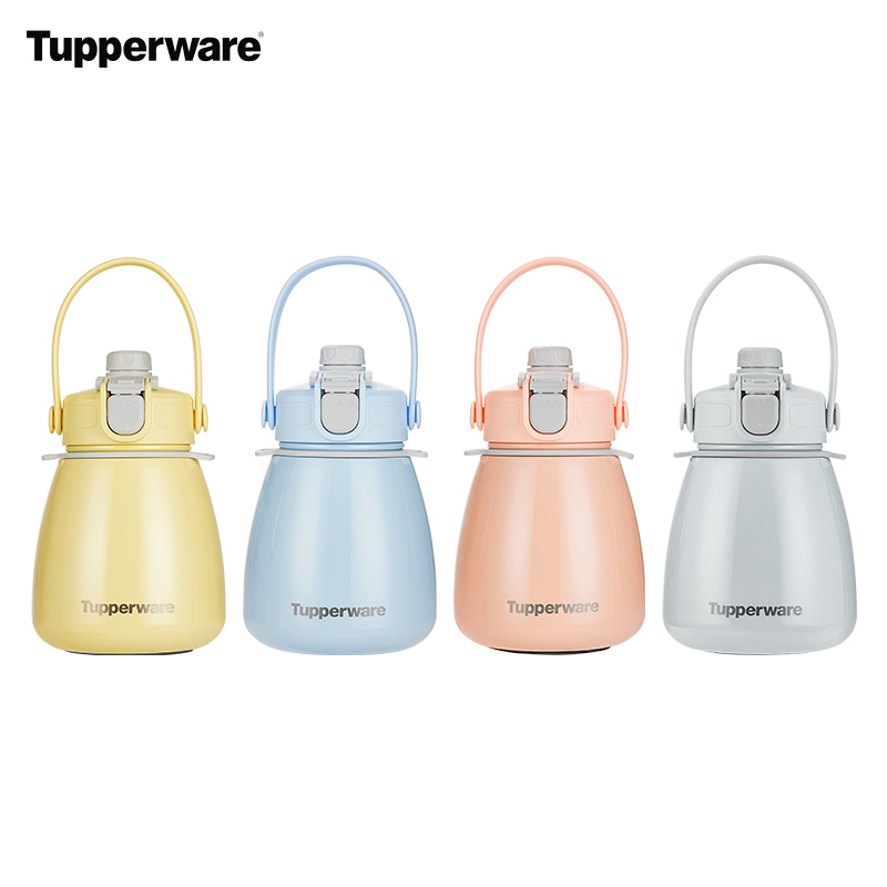 特百惠官方1L大容量胖肚肚大肚保温杯子水杯女生高颜值不锈钢