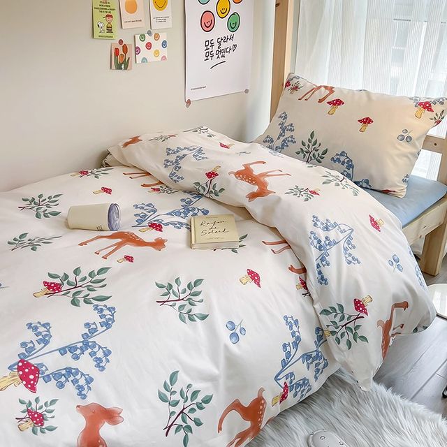 Pure cotton three-piece set student dormitory single dormitory y bunk bed sheet quilt cover six-piece set high school living school
