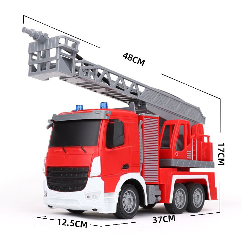 超大型可喷水遥控消防车电动升降云梯越野车男孩儿童玩具模型套装 - 图3