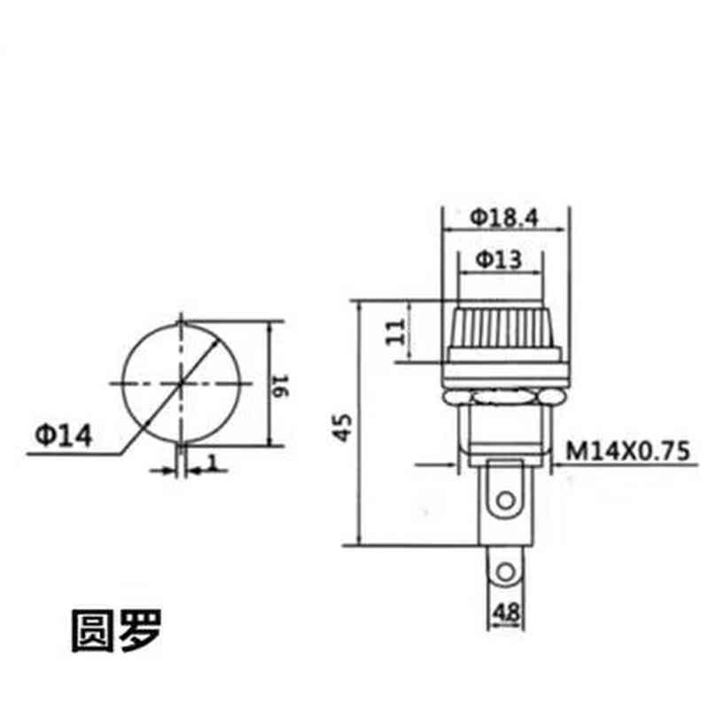 匀发14mm 保险管座 6x30mm 保险丝座保险座 FUSE 保险丝座1/2/3/5 - 图1