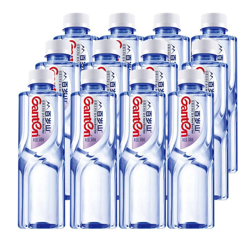 百岁山天然矿泉水348ml*12瓶高端会议办公室车载整箱小瓶装饮用水