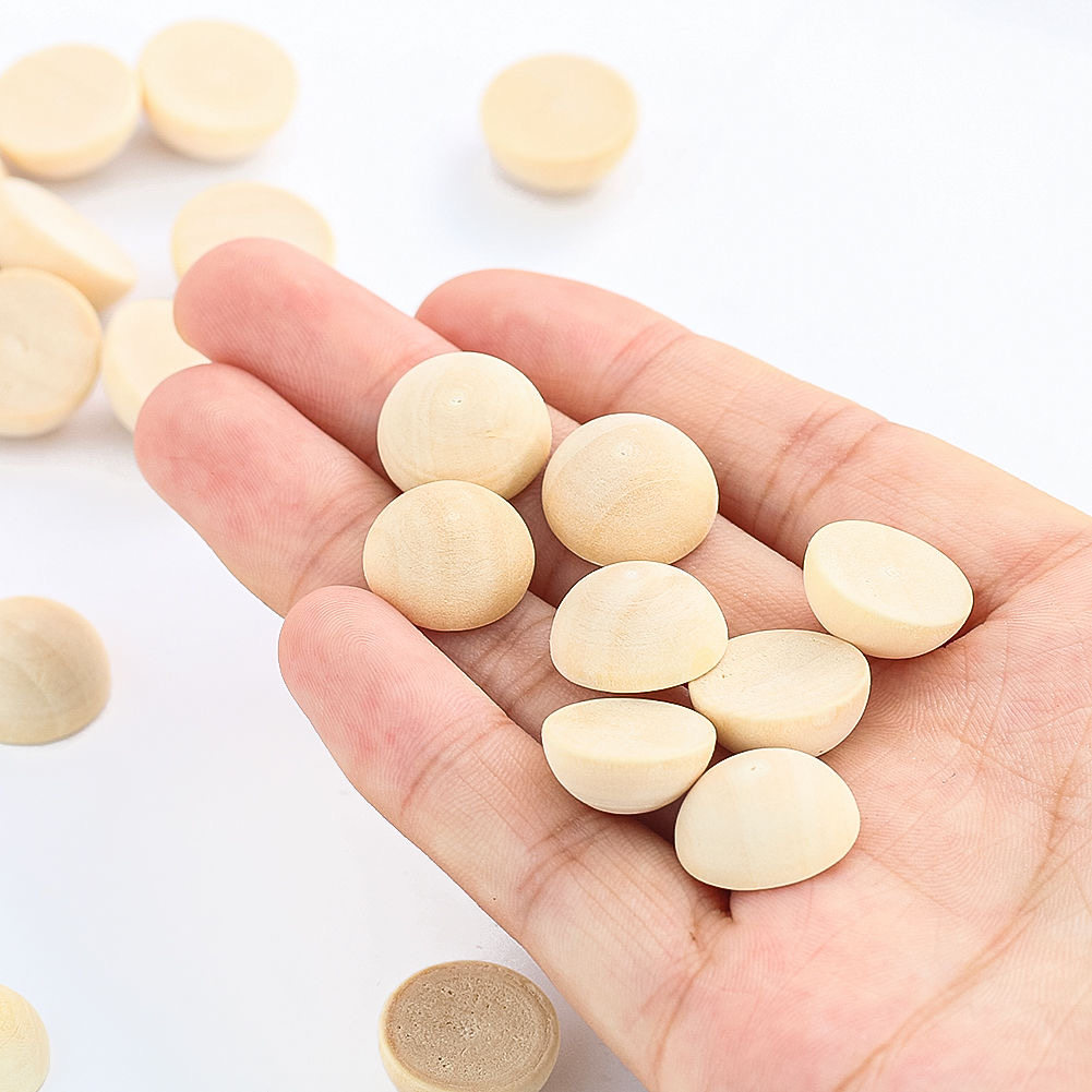 禾木原木半边木珠半圆球手工diy上色墙面抽屉贴圆纽配件蘑菇镜面,淘宝优惠券,粉丝福利购,淘宝优惠卷