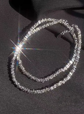 S925纯银碎银子项链轻奢小众