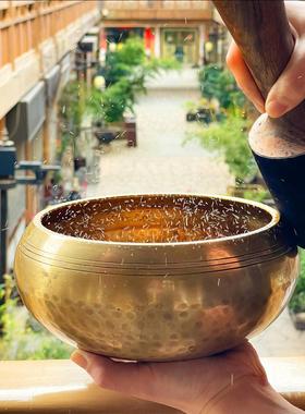 颂钵尼泊尔手工铜磬瑜伽冥想音疗佛音钵供水碗静心采耳梵音诵钵盂