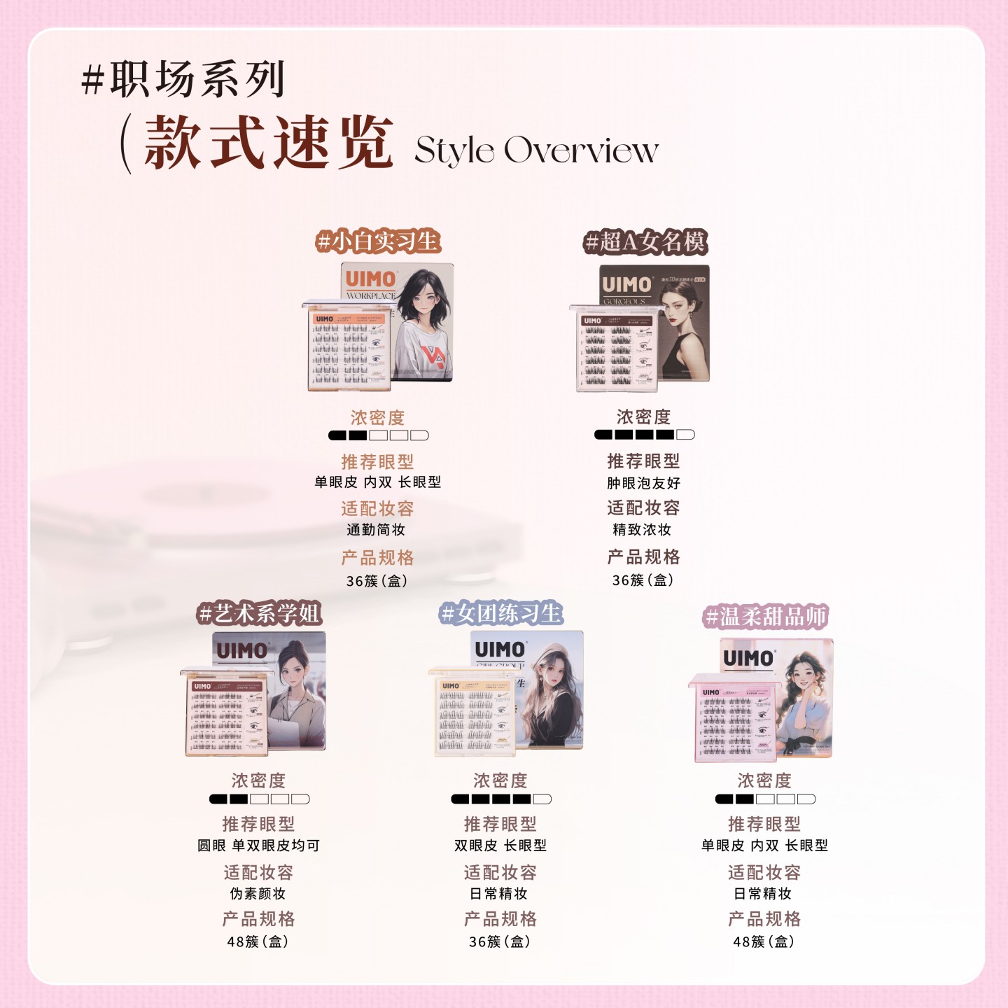 UIMO免胶假睫毛自粘分段式单簇免卸胶水眼睫毛自然仿真可重复使用