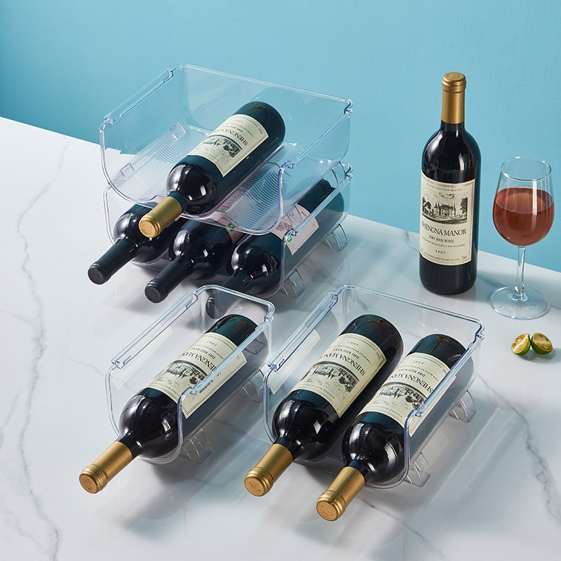 厨房冰箱红酒收纳架置物架家用啤酒饮料储物盒子可叠加透明收纳盒 - 图2