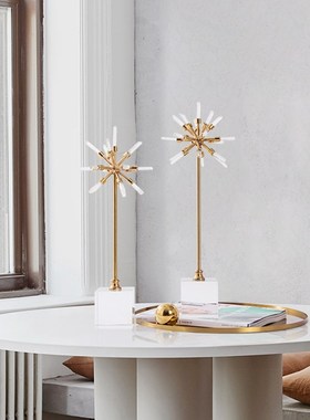 北欧简约现代轻奢艺术o水晶摆件样板房售楼处酒店客厅玄关桌面摆