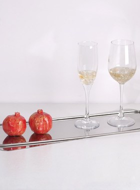 现代简约创意错位托盘摆样板房y售楼部展厅极简长方形收纳盘装饰