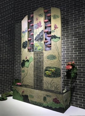 鸳鸯彷古中式工艺品假山流水喷泉盆景观J家居装饰流水鸳鸯戏水摆