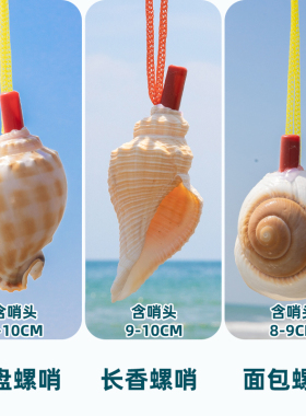 天然海螺号贝壳工艺饰品小螺号口哨号角带绳儿童礼品玩具送幼儿园