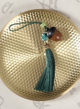 极速橡果黑檀木嘎乌盒吊坠可打开平安符朱砂小瓶挂U件民族风毛衣