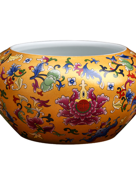 新品景德镇陶f瓷器聚宝盆摆件中式家居电视柜博古架办公室装饰工