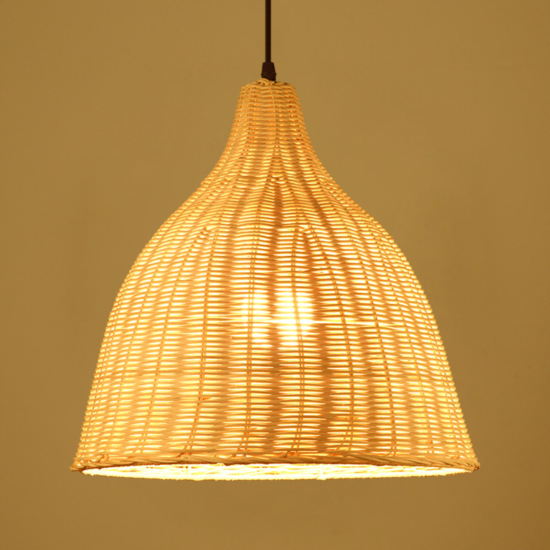 新中式吊灯东南亚藤编创意竹艺餐厅店饭店民宿灯罩复古风装饰灯饰,淘宝优惠券,粉丝福利购,淘宝优惠卷