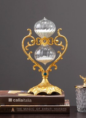 欧式心形爱心旋转沙漏计时器摆件30分钟创意计时复古轻奢桌面摆设