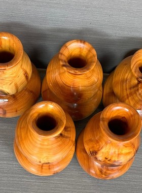 正宗太行崖柏葫芦花瓶高油油性纯手工制作把玩R摆件树头头料葫芦