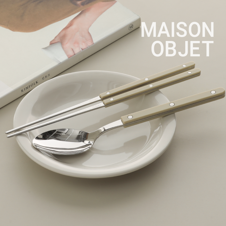 【韩国原单】Cher食品级304不锈钢夹柄筷子+餐勺组合ins风西餐具,淘宝优惠券,粉丝福利购,淘宝优惠卷