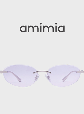 amimia·FLUX欧美时尚椭圆无边框墨镜女潮流防紫外线太阳眼镜26SS