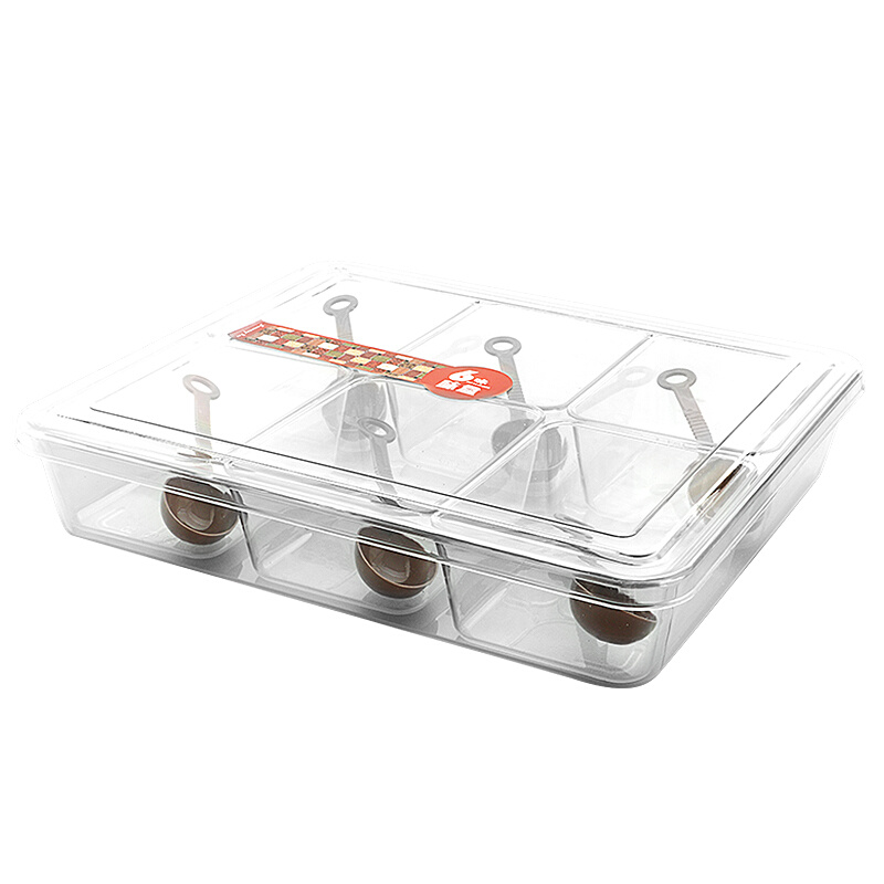 亚克力带盖调味盒八格厨房家用商用冰粉配料盒收纳盒调料组合套装-图1