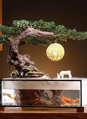 流水摆件循环水现代简约新中式家居装饰办公室桌面鱼缸乔迁送礼
