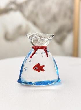淄博琉璃小摆件旋转小熊福袋小金鱼圣诞树小花束手工工艺品装饰