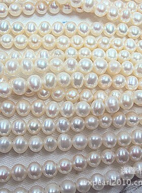 淡水养殖珍珠 销售4/5mm基本无暇圆形珍珠项链 珍珠饰品 1634