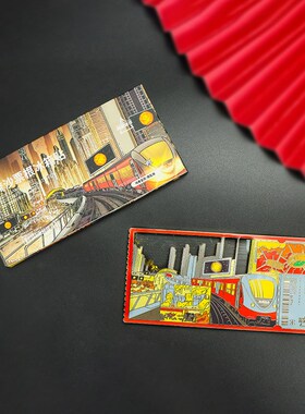 流浪地球票根流沙冰箱贴企业旅游纪念礼品文创流麻金属冰箱贴定制