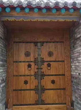 厂家直供仿古实木进户双开门家用隔音入户大门别墅中式庭院门