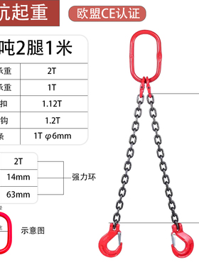 G80锰钢链条吊索具套装定做起重吊钩环组合铁链起重吊具吊车吊链