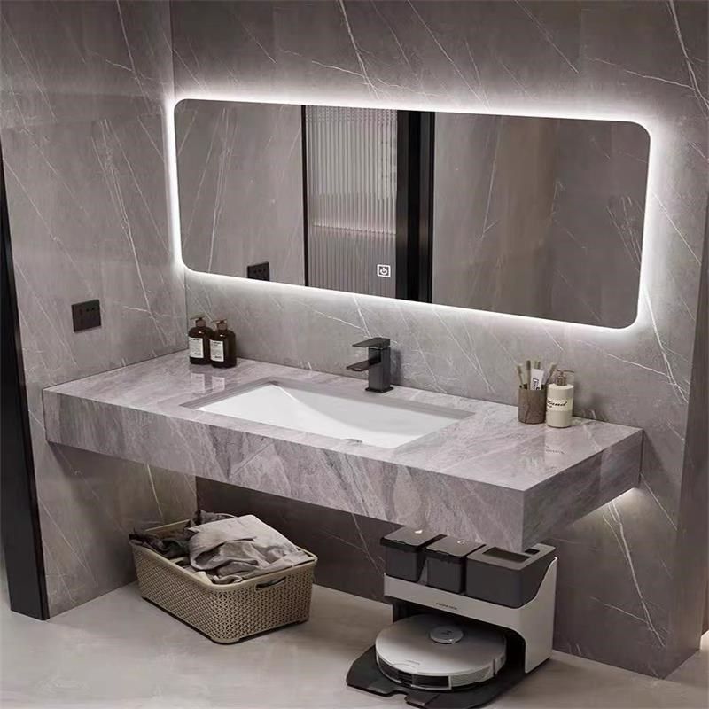 简约亮面岩板一体浴室柜组合酒店款卫生间定制小户型洗漱台洗脸盆,淘宝优惠券,粉丝福利购,淘宝优惠卷