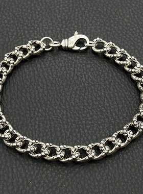 复古粗字母手链骰子童军花十字花球满花带钻金色手链手饰品