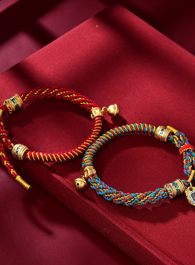 藏式手绳手工新款玉米结花型手绳手搓棉手链成品手工编织藏风绳