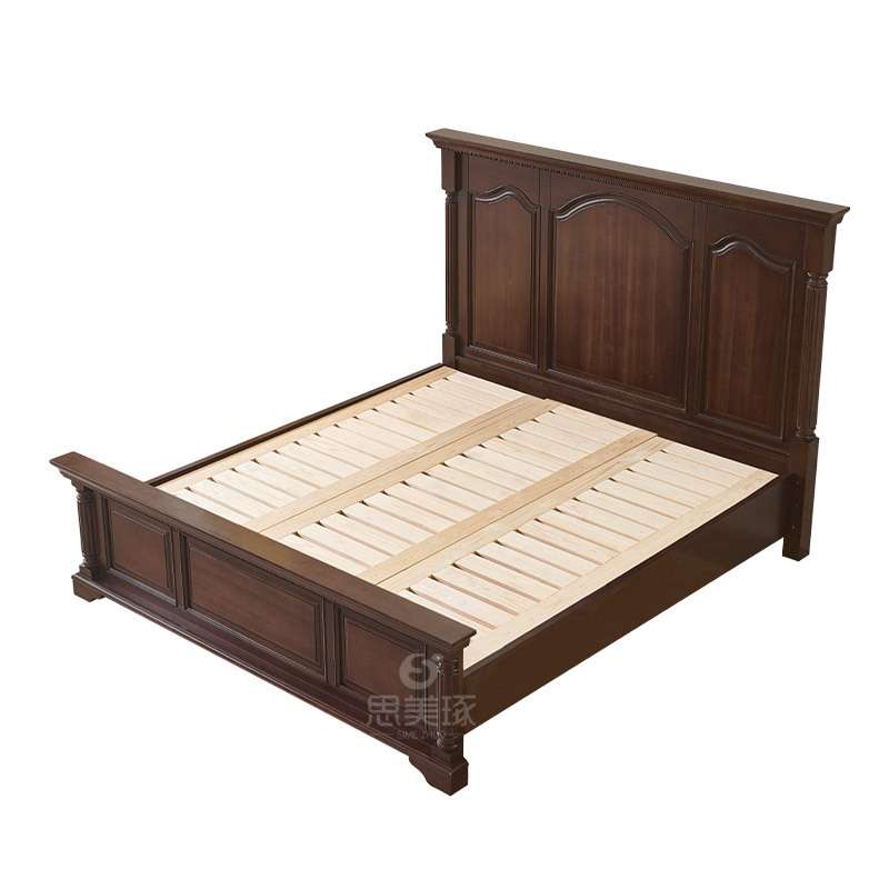 美式床复古美式实木床双人床法式大床卧室床主卧家具美式轻奢床 - 图3