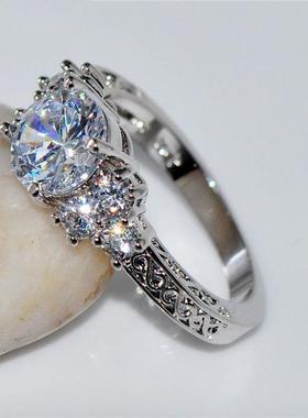 极速Exquisite FaoYNNshion Silezr  Color Engagement Ringsfor