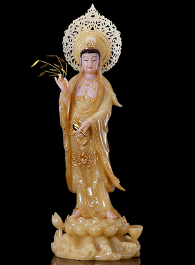 极速西方三圣汉i白玉佛像 阿弥陀佛像 观音菩萨佛像 供奉 家用三