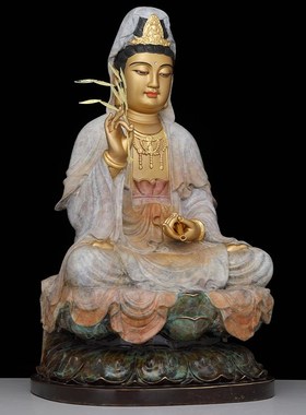 极速释迦牟尼佛观音菩萨家用坐莲地藏王菩L萨佛像全铜高温铜彩娑